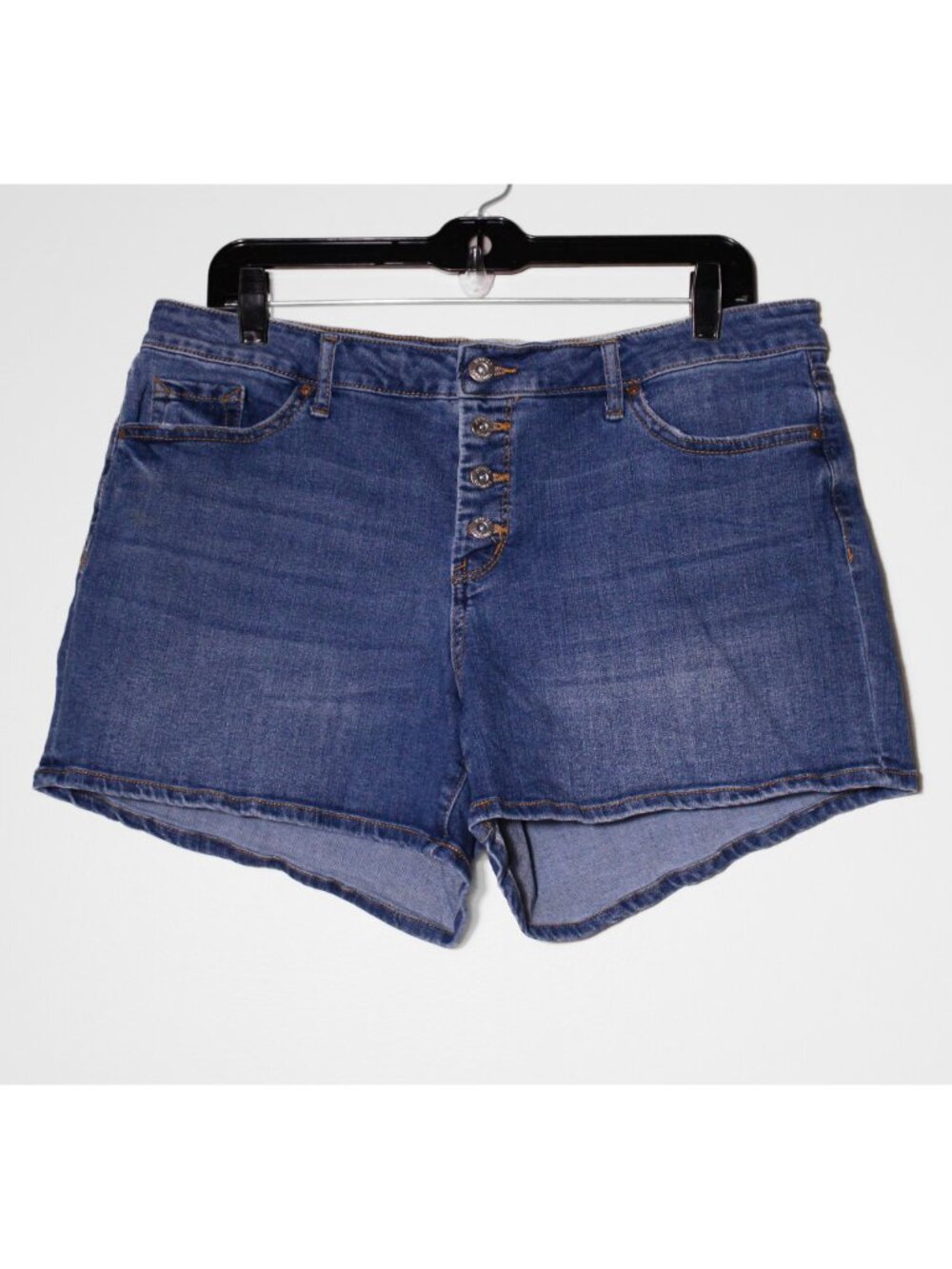 Jessica Simpson Button Front Forever Short Denim Jean Shorts Med Wash Size 32